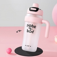 Gourde Géante en Tritan avec Paille pour Filles, Bouteille d'Eau Estivale Grande Capacité au Design Esthétique pour l'Hydratation Quotidienne en Extérieur