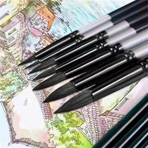 Pinceles de acuarela sintéticos individuales de alta calidad para artistas principiantes fibra mixta punta redonda retención de agua fuerte - Product Image 2