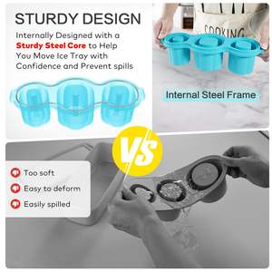 Bandeja de silicona para cubitos de hielo de fácil desmolde con tapa para vasos Stanley de 30-40oz/vasos Yeti, ideal para cócteles - Product Image 3