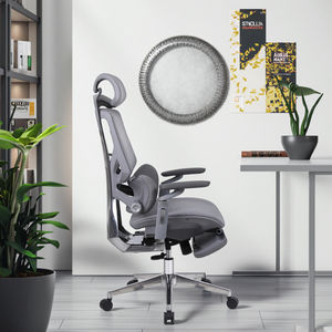 Sillas de oficina modernas de lujo Silla ejecutiva giratoria ergonómica cómoda Caja de acero de malla al por mayor para oficina - Product Image 5