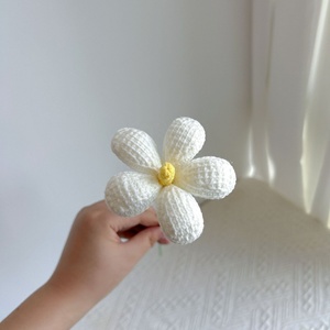 Sheng Cai Décoration d'intérieur Fleur artificielle tricotée en coton doux, finie, en fil violet, avec fleurs séchées et Plumeria <span class=keywords><strong>Rubra</strong></span> tissée au crochet - Product Image 6