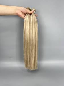 Alta calidad Remy doble dibujado queratina Bond Flat <span class=keywords><strong>U</strong></span> I Tip extensión de cabello humano resaltar Rubio I-Tip teñido cabello europeo blanqueado - Product Image 6