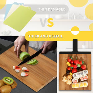 Tabla de cortar de madera de acacia hecha a mano de lujo orgánico natural recién llegado, Juego de 3 con mango de Estilo negro para cocina casera - Product Image 4