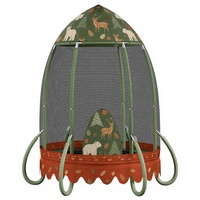 Tente de trampoline pour enfants, trampoline rond pliable avec filet de protection, utilisation extérieure et domestique