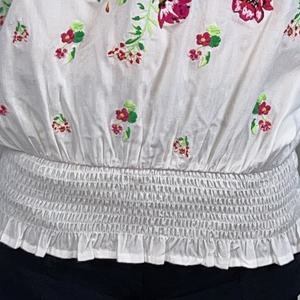 Chemise bohème à manches longues en coton brodé, col à une ligne, nouvelle mode décontractée pour femmes Oak Sia - Product Image 6