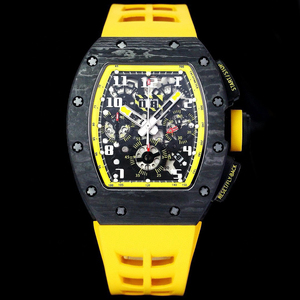 Montre chronographe NTPT en fibre de carbone, style course 011, montre mécanique squelette de luxe pour homme, bracelet en caoutchouc - Product Image 1