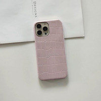 Nouvelle coque de téléphone en cuir d'alligator/crocodile uni, couleur unie, pour iPhone 13 14 14plus 15 15pro 15promax 16