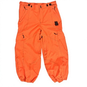 Pantalon de neige cargo orange haute visibilité imprimé, chauffant, imperméable et respirant, avec poches zippées, taille ajustable et poignets élastiques - Product Image 1