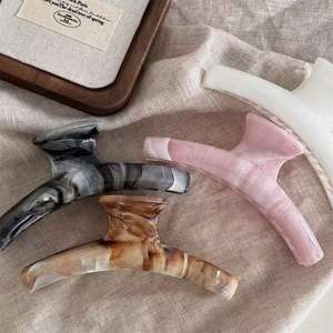 Nouvelles pinces à cheveux coréennes style encre lavée pour femmes, élégantes et décontractées, grandes pinces à cheveux en plastique antidérapantes pour queue de cheval - Product Image 1