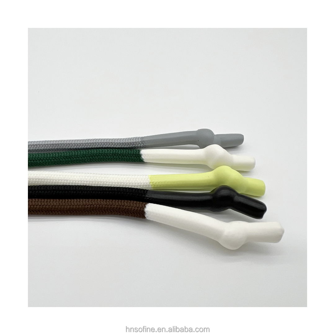Sofine Custom Wholesale Silicone Tip Polyester Drawstring Hoodie and Rubber Tip with Pant Rope