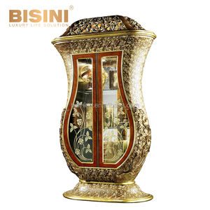 Sillón Imperial con respaldo alto chapado en oro, tapizado con terciopelo naranja - Product Image 6