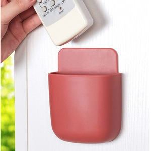 No-drill wall-mounted <b>remote</b> <b>control</b> <b>storage</b> box for living room, bedside mobile phone charging <b>storage</b> box, office stationery - Product Image 1