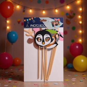 Accessoires pour photomaton, 10 pièces, masques amusants pour fête, visages d'animaux, bâtons - Product Image 3