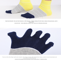 WRELS Chaussettes à cinq doigts, chaussettes de sport rafraîchissantes, anti-transpiration, ventilées, légères, pour l'entraînement, chaussettes élastiques pour la course à pied, chaussettes athlétiques antidérapantes
