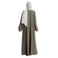 Abaya ouverte élégante à double manches Lignes Custom, Kimono en polyester mat de qualité supérieure, Vêtement modeste infroissable pour le quotidien