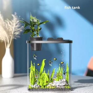 Tanque de peces de acrílico transparente de alta calidad <span class=keywords><strong>Acuario</strong></span> de agua salada de varios tamaños con ecosistema-Decoración de oficina en casa para escritorio de sala de estar - Product Image 2