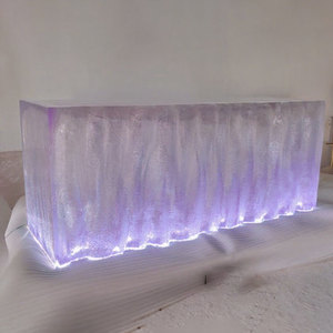 Mesa de Bar de Lujo Elegante R035, Punto Focal Luminoso Nocturno, Resina Transparente, Forma Ovalada, Muebles de Restaurante, Duraderos y Ecológicos - Product Image 2