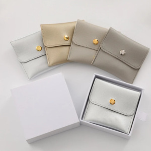 Korean style ins PU <b>leather</b> jewelry <b>bag</b>, simple earring, necklace, and ring packaging <b>bag</b>, <b>small</b> and portable jewelry storage - Product Image 2
