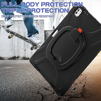 Casing tablet silikon tugas berat, sarung HP kasar untuk iPad Pro 13 2024 anti syok dengan tali bahu dan pegangan kickstand bergigi
