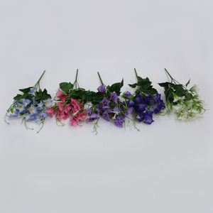 Vente chaude Bouquet de fleurs artificielles Petunias Gloxinias en plastique à feuilles pour jardin d'intérieur, porche, fenêtre, Nouvel An - Product Image 3
