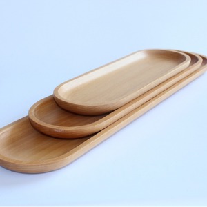 Beechwood Serving <b>Tray</b> Set Rectangular Eco Friendly For Hotel Coffee Tea Use <b>Large</b> Medium Small Size Solid Color - Product Image 2