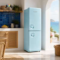 Réfrigérateur compact électrique silencieux, économie d'énergie, petit format, deux portes, étagères réglables pour appartement, maison, hôtel