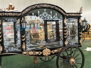 Latest Design Horse Drawn Funeral Hearse Coffin Buggy Motorcycle Funeral Cart Funeral Service Wagon - Product Image 6