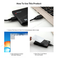 Lecteur de cartes RFID, lecteur de cartes intelligentes NFC USB sans contact, système de contrôle d'accès en matériau ABS, portée de lecture de 5 à 10 cm