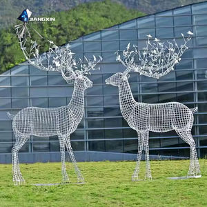 منحوتات غزال بإطار سلكي مخصصة حديثة-ديكور رائع لأوروبا وأمريكا والشرق الأوسط - Product Image 1