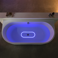 Baignoire simple moderne en acrylique avec lumière LED pour salle de bain