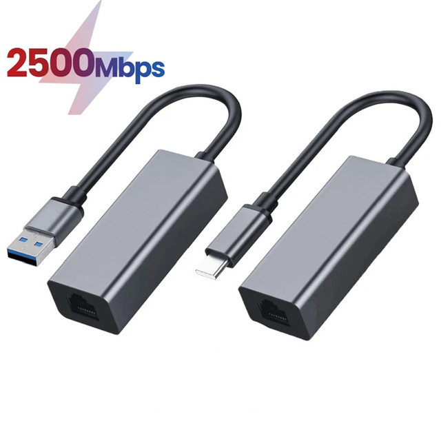 2.5Gbps USB C Ethernet Adapter USB 3.1 LAN RJ45 Network for Computer Laptop Dell ASUS Mi Box