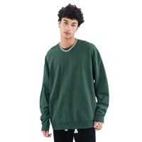 Sweat-shirt personnalisé OEM ODM pour homme, 330 GSM, en molleton épais, col rond, couleur unie, coupe ample, impression de logo personnalisé, veste décontractée, 14 couleurs