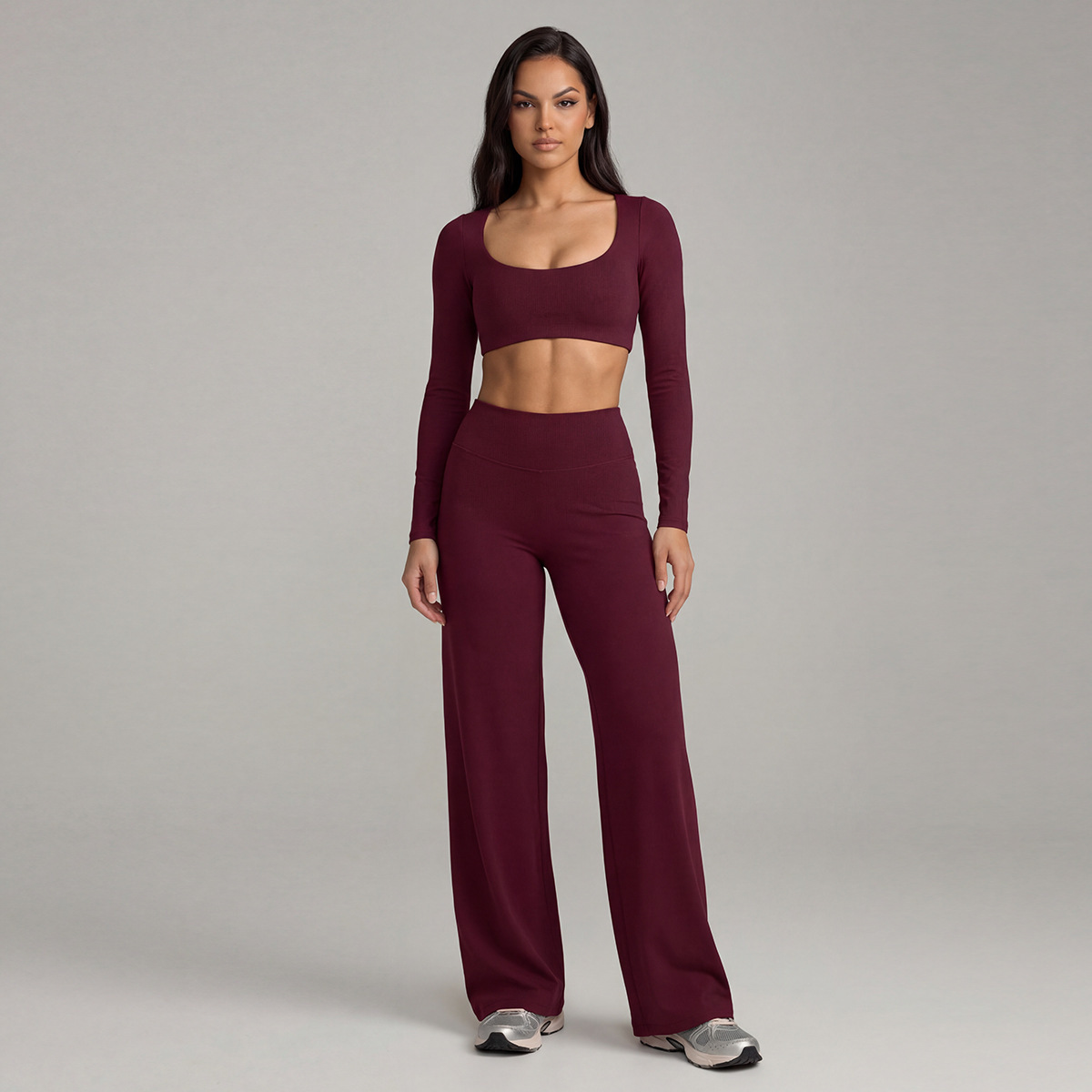 Completo pantalone a gamba dritta - Prugna Invernale