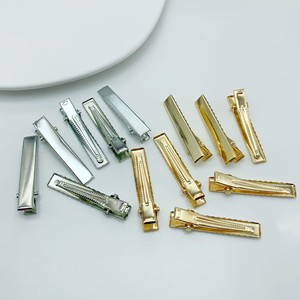Square Duckbill Hair <b>Clips</b> 5.5cm Metal Plated Steel Color KC Gold Quzhou Origin Spring 2024 Daily Use Accessories - Product Image 1