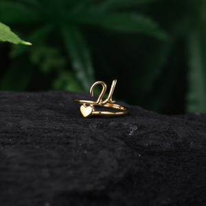 Fashion <b>Rings</b> PVD Gold Plated 316L Stainless Steel Heart Design Adjustable Size Sustainable Resistant Jewelry - Product Image 3
