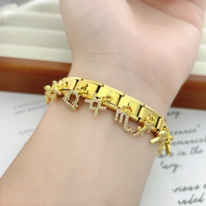 SGYUAN Ciondolo Zodiacale Dorato alla Moda, Charm <span class=keywords><strong>Italiano</strong></span> Compatibile con Bracciale Modulare da 9mm, Gioielli Fai-da-Te in Acciaio Inossidabile per Uomo - Product Image 2