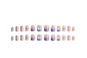 <span class=keywords><strong>Uñas</strong></span> <span class=keywords><strong>postizas</strong></span> de ataúd color lavanda <span class=keywords><strong>con</strong></span> lazo blanco, corazón, cuadros y cruz, reutilizables, estilo Ins, <span class=keywords><strong>con</strong></span> <span class=keywords><strong>pegamento</strong></span>, 24 piezas - Product Image 5