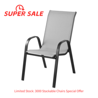 SUPER SOLDE - Stock en liquidation - Chaise de patio empilable - Cadre en métal léger - Fauteuil de salle à manger d'extérieur - Plusieurs couleurs et tailles au choix