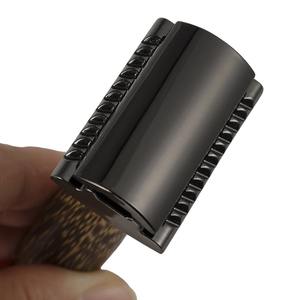 มีดโกนหนวดสแตนเลสสำหรับโกนหนวดที่โกนหนวดด้าม<span class=keywords><strong>จ</strong></span>ับไม้ไผ่แบบใช้มือสามใบแบบย้อนยุคทำด้วยมือ - Product Image 5