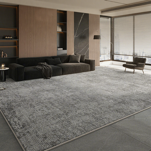 พรมโพลีเอสเตอร์สีเทาระดับไฮเอนด์ EiffelHome สำหรับห้องนั่งเล่น ผ้าคลุมโซฟาแบบมินิมอล ขนาดใหญ่ 4 เมตร พรมข้างเตียง ขนปุยปานกลาง พร้อมแผ่นรองกันลื่น - Product Image 2