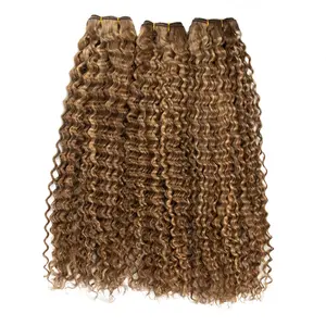 Cheveux humains bouclés vierges brésiliens originaux, extensions de cheveux à trames tissées cousues, cheveux humains