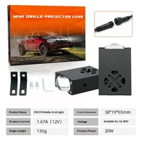 Lumière de calandre de voiture 12V 20W, mini phare laser matriciel caché, lumière de calandre, lumière jaune-blanche LED, projecteur de moto