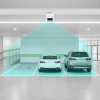 Système de détection de stationnement vidéo abordable avec caméra 4MP, couverture de 3 emplacements et boîtier IA VLM pour système de guidage de parking de centre commercial