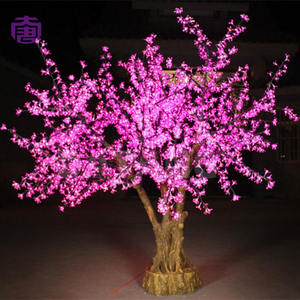 Charmant arbre lumineux LED en forme de cerisier avec pétales vibrants pour la décoration de rues, de places publiques, de mariages et de festivals, en vente - Product Image 1