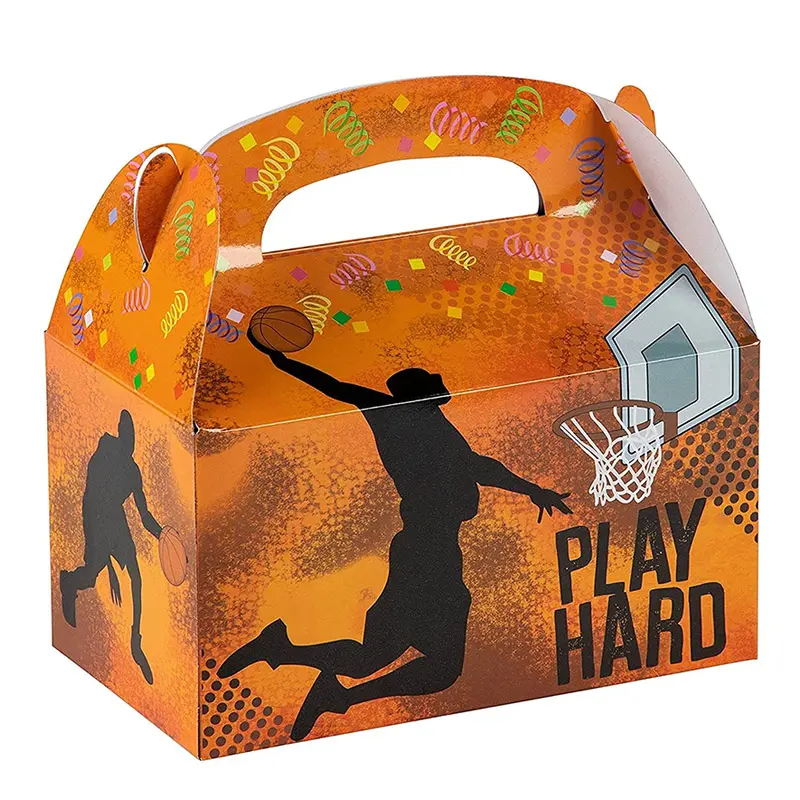Candy cake dessert snack party basketball dunk pattern gift box with handle