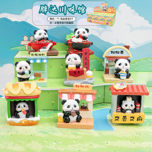 Yu Mo Craft Panda Sichuan Cuisine Restaurant Blind <b>Box</b> Figurines 8pcs Set Collectible Decor Gift for Kids - Product Image 1
