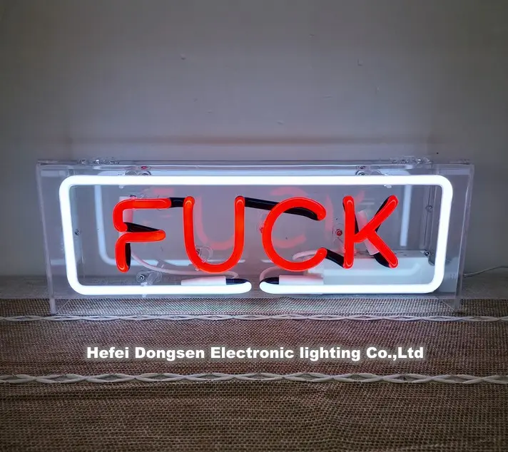 Hot Sale neon sign FU letters neon box custom table and wall mounted light up neon letter light