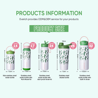 Botella de agua sin BPA para niños, acero inoxidable a prueba de fugas de 14oz/18oz con asa de fácil transporte y tapa de pico