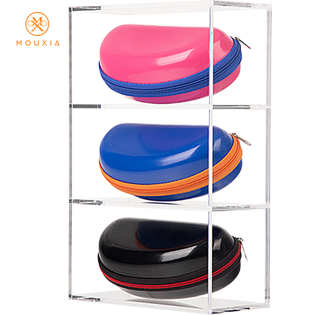 Glossy PU Contrast Color Sunglasses Case, Portable Hard Shell Zipper Glasses Box, Waterproof Fashion Eyeglass Storage