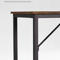Table de bureau moderne pour petits espaces Bureau d'ordinateur de jeu brun rustique noir à cadre métallique de style industriel